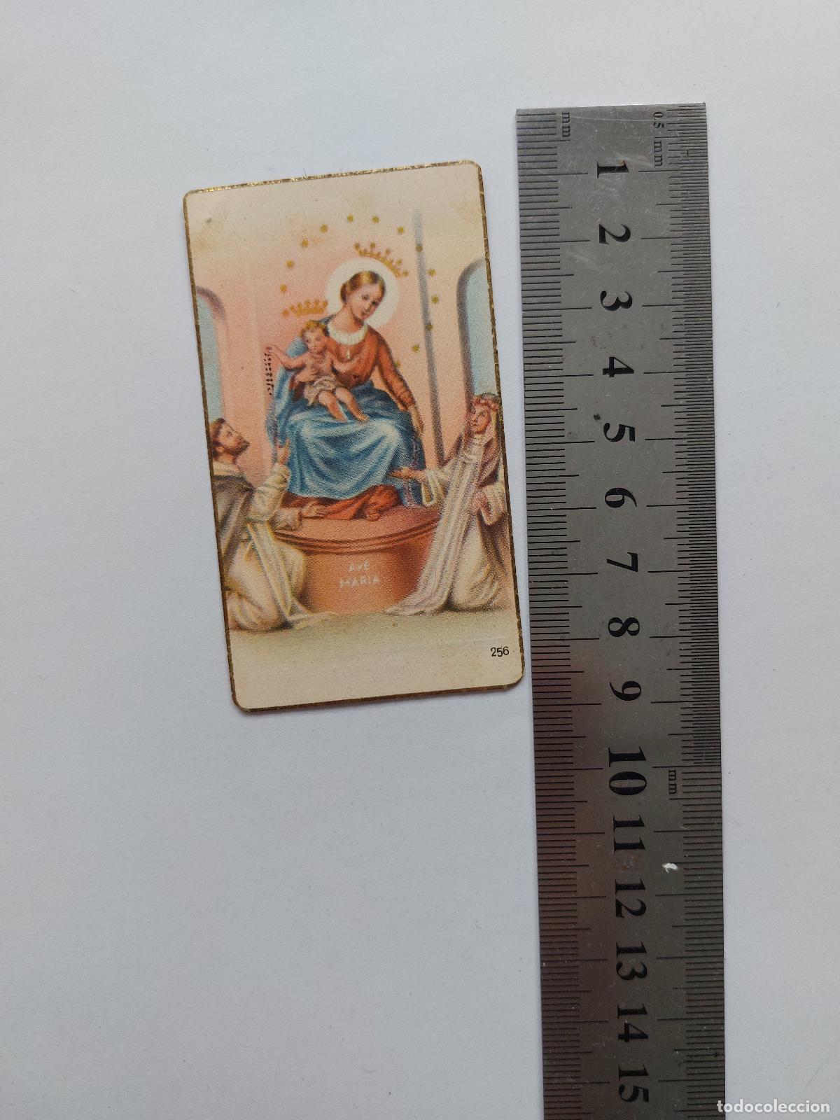 Postales: Estampa de recuerdo de comuni&oacute;n con la imagen de la Virgen Mar&iacute;a