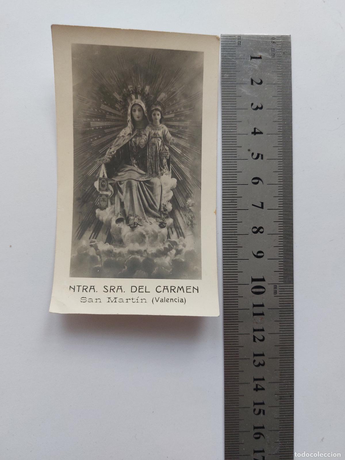 Postales: Estampa de Nuestra Se&ntilde;ora del Carmen en San Mart&iacute;n Valencia