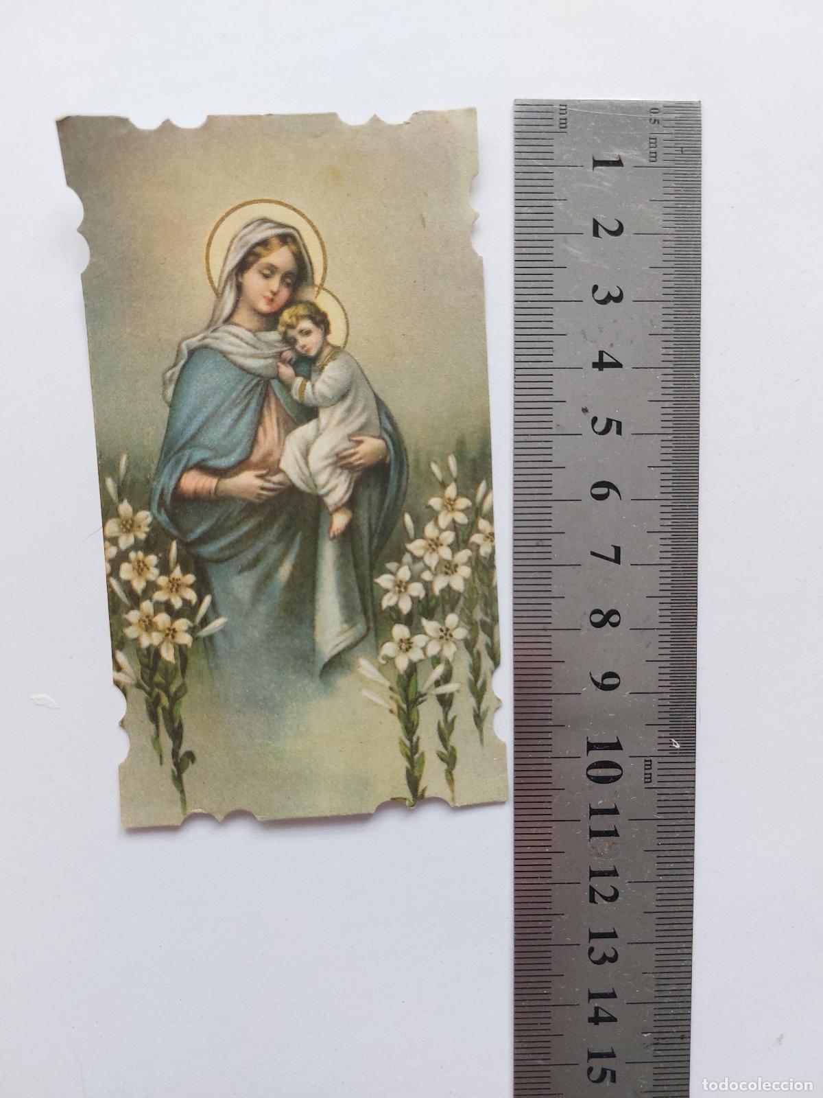 Postales: Estampa religiosa de la Virgen con el Ni&ntilde;o, fabricada en Italia