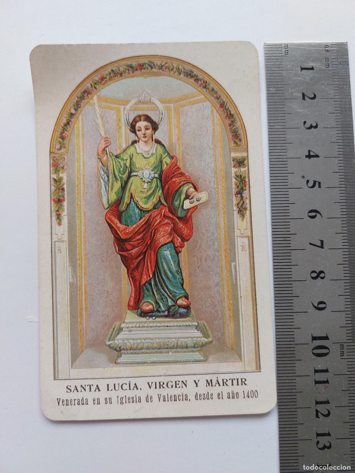 Postales: Estampa religiosa de Santa Luc&iacute;a, Virgen y M&aacute;rtir en Valencia