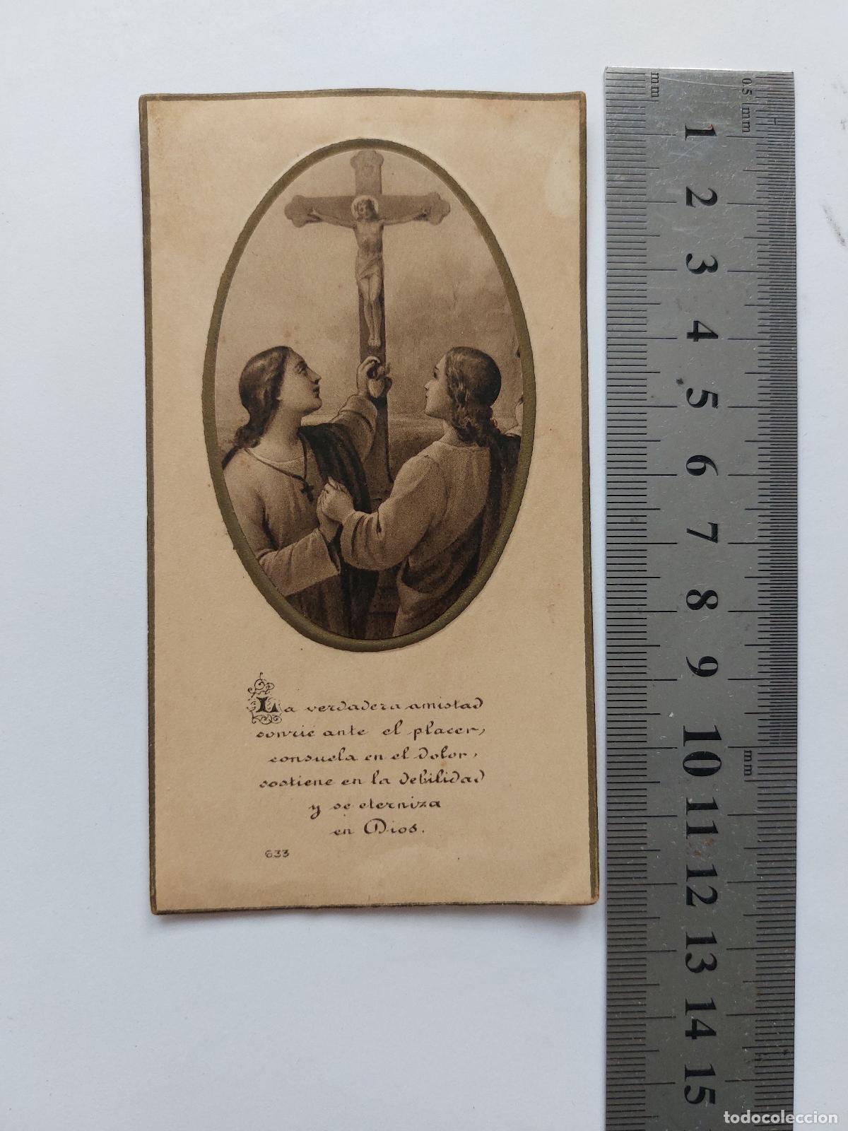 Postales: Estampa religiosa con representaci&oacute;n de Jesucristo en la cruz