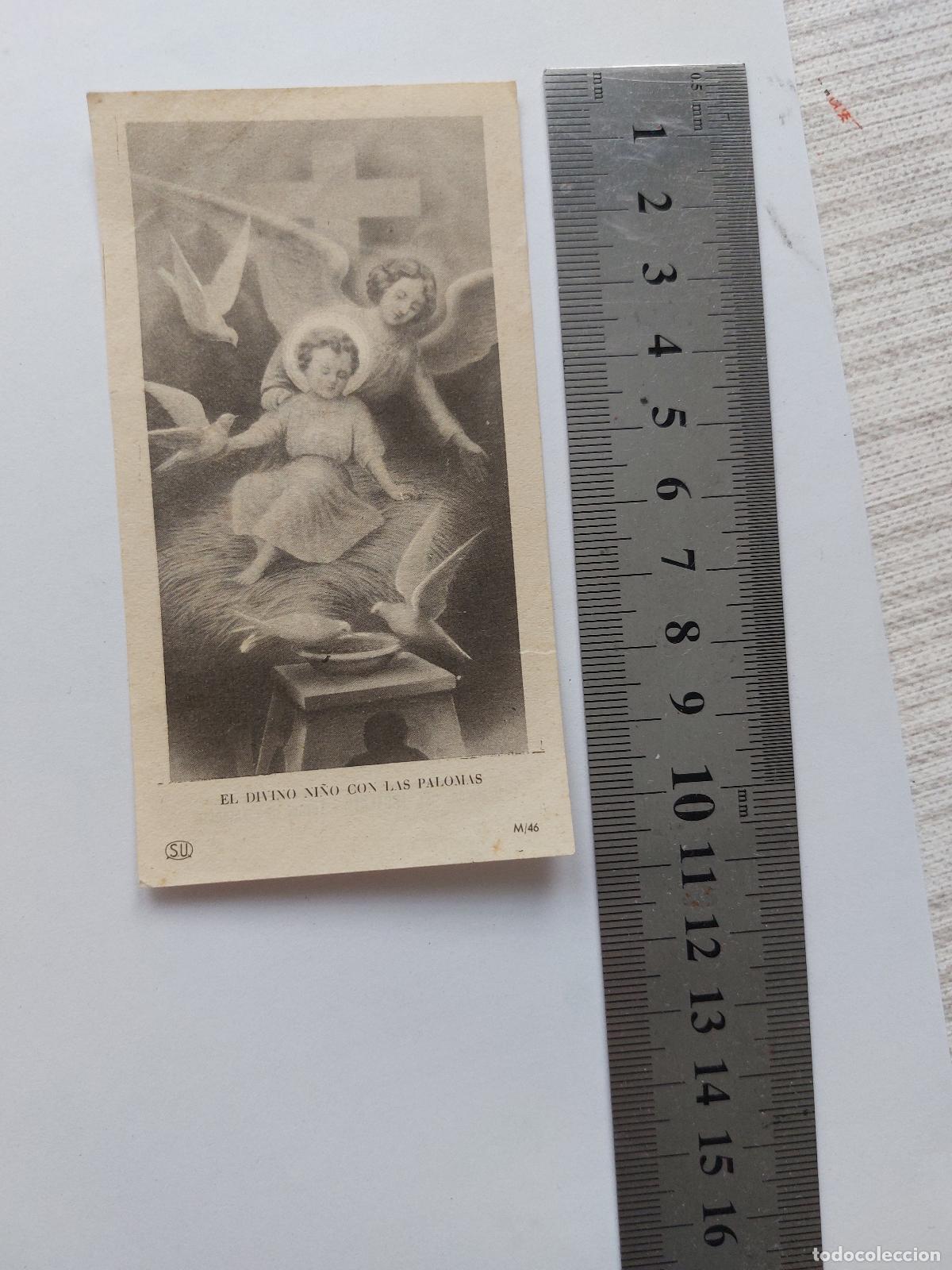 Postales: Estampa religiosa del Divino Ni&ntilde;o con palomas