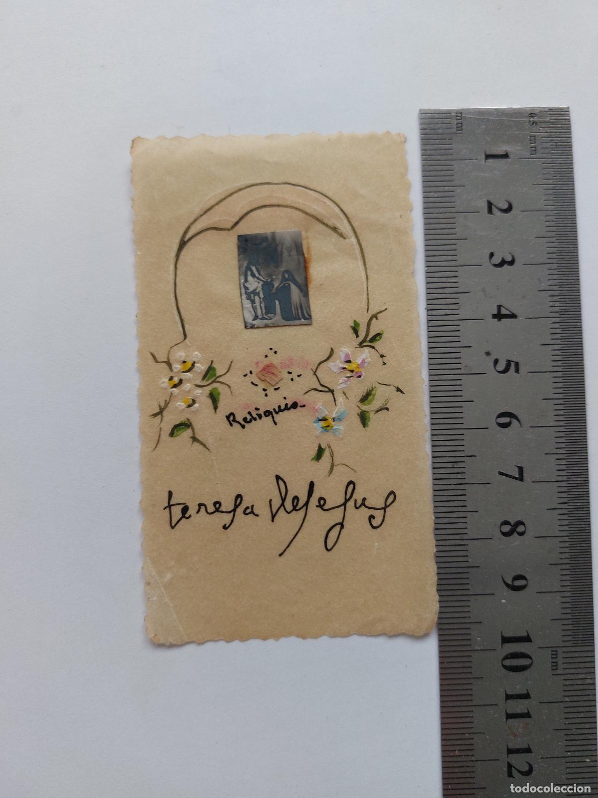 Postales: Estampa con reliquia de Santa Teresa de Jes&uacute;s