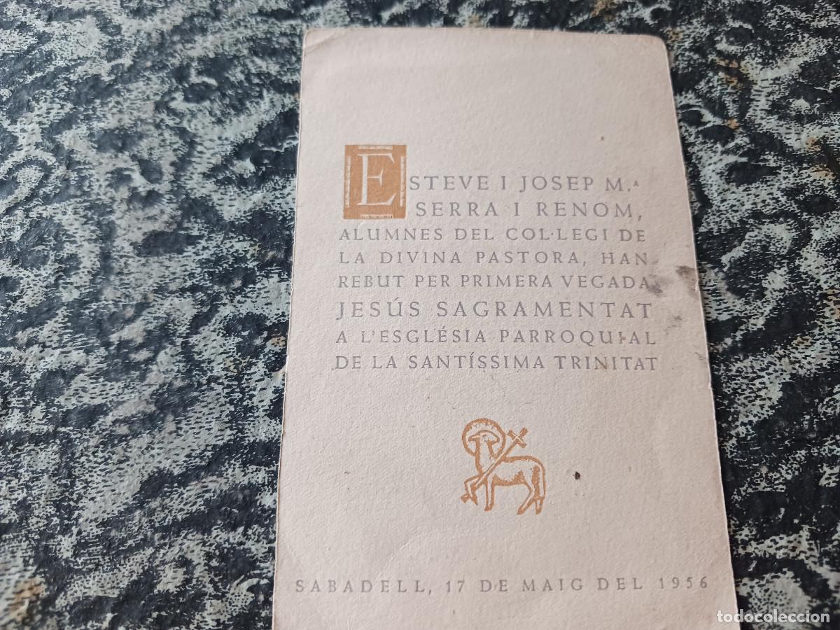 Postales: RECORDATORIO DE COMUNION Sabadell 1956 - Foto 2