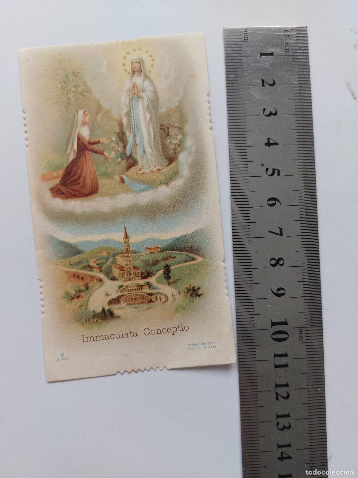 Postais: Estampa religiosa de la Inmaculada Concepci&oacute;n impresa en Italia