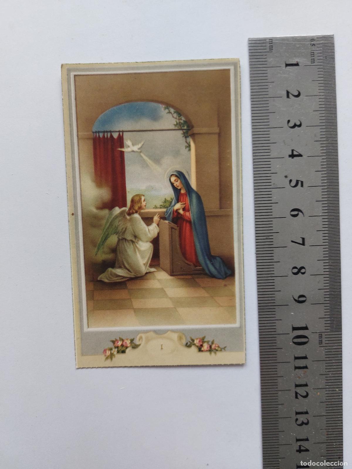 Postales: Estampa de la Anunciaci&oacute;n con oraci&oacute;n del Rosario de la Aurora
