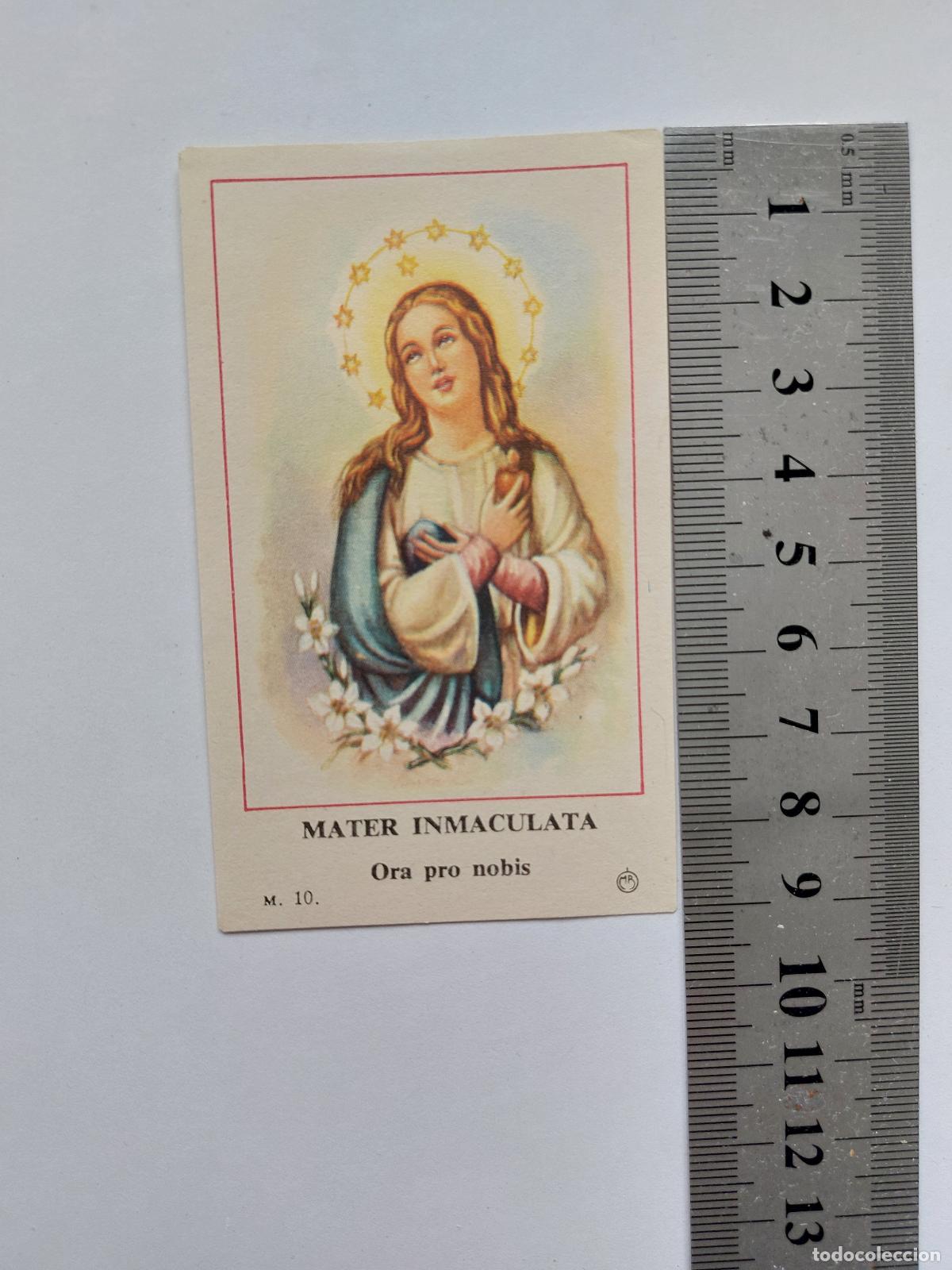 Postales: Estampa religiosa Mater Inmaculata con oracion