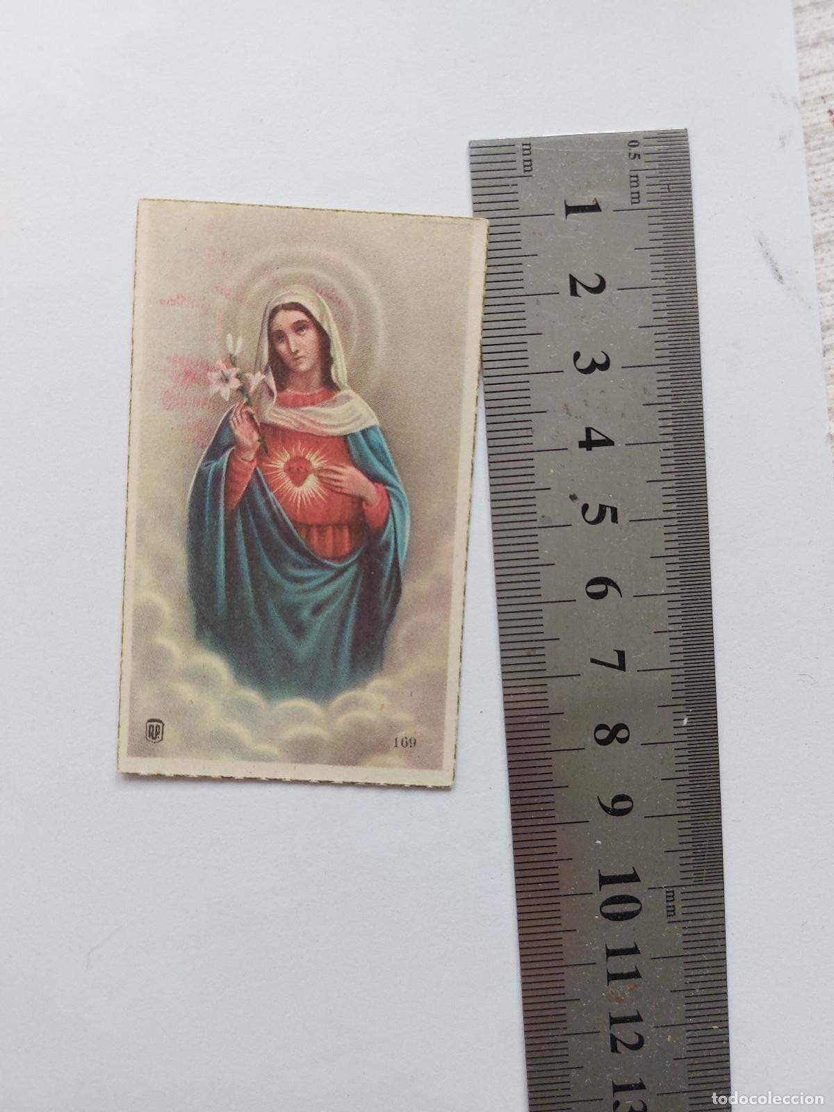 Postales: Estampa con imagen de la Virgen Mar&iacute;a de estilo religioso