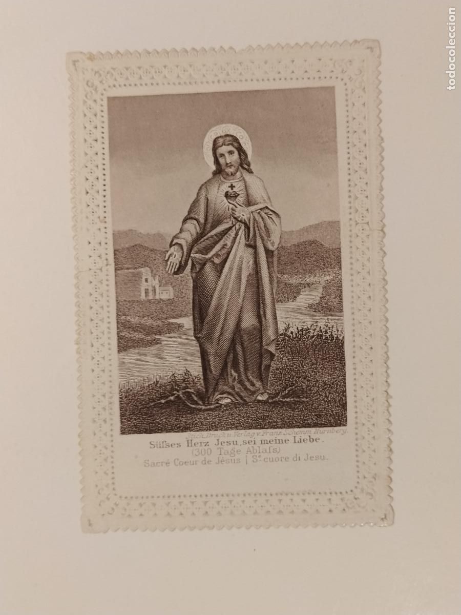 Postales: JESUS - ESTAMPA ANTIGUA PUNTILLA -VER FOTOS-(K-16.061)