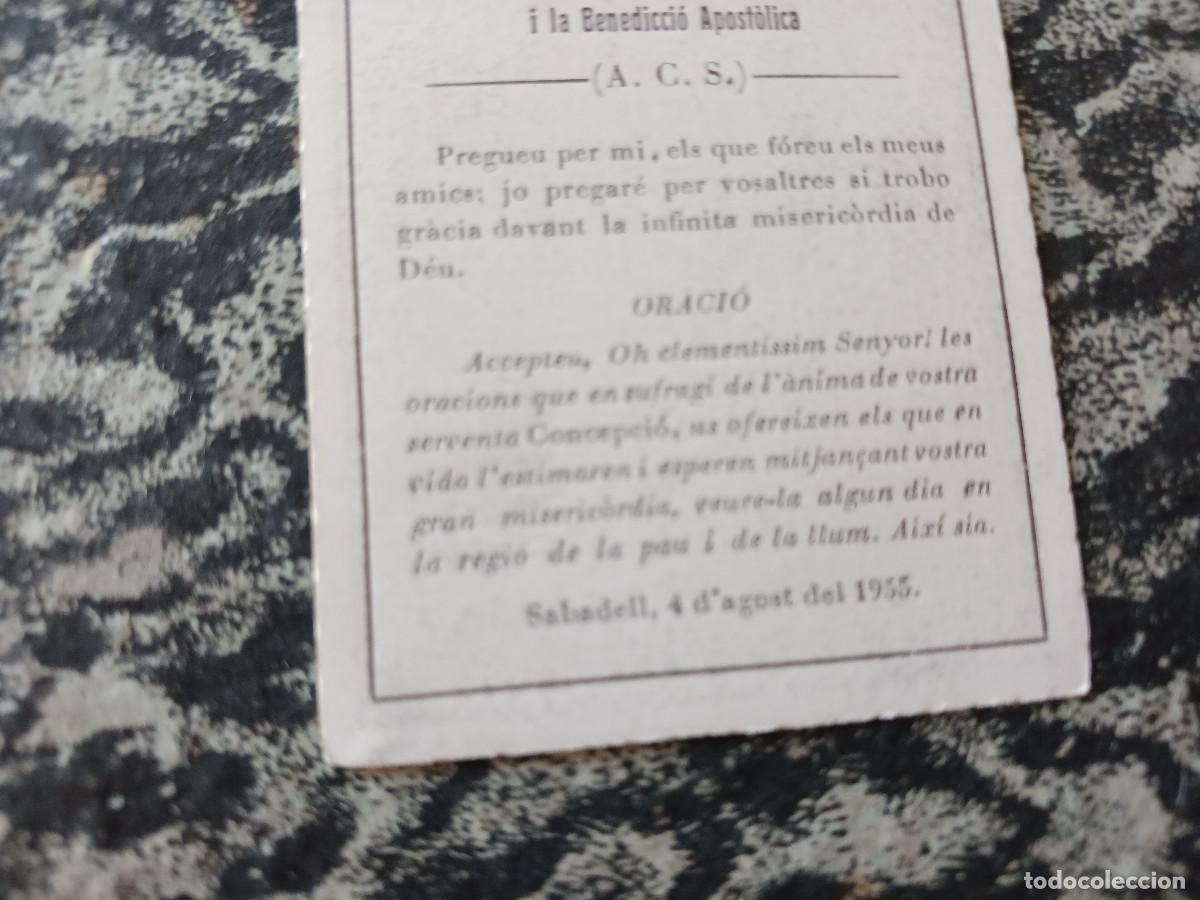 Postales: recordatori de defuncio a sabadell 1955 - Foto 2