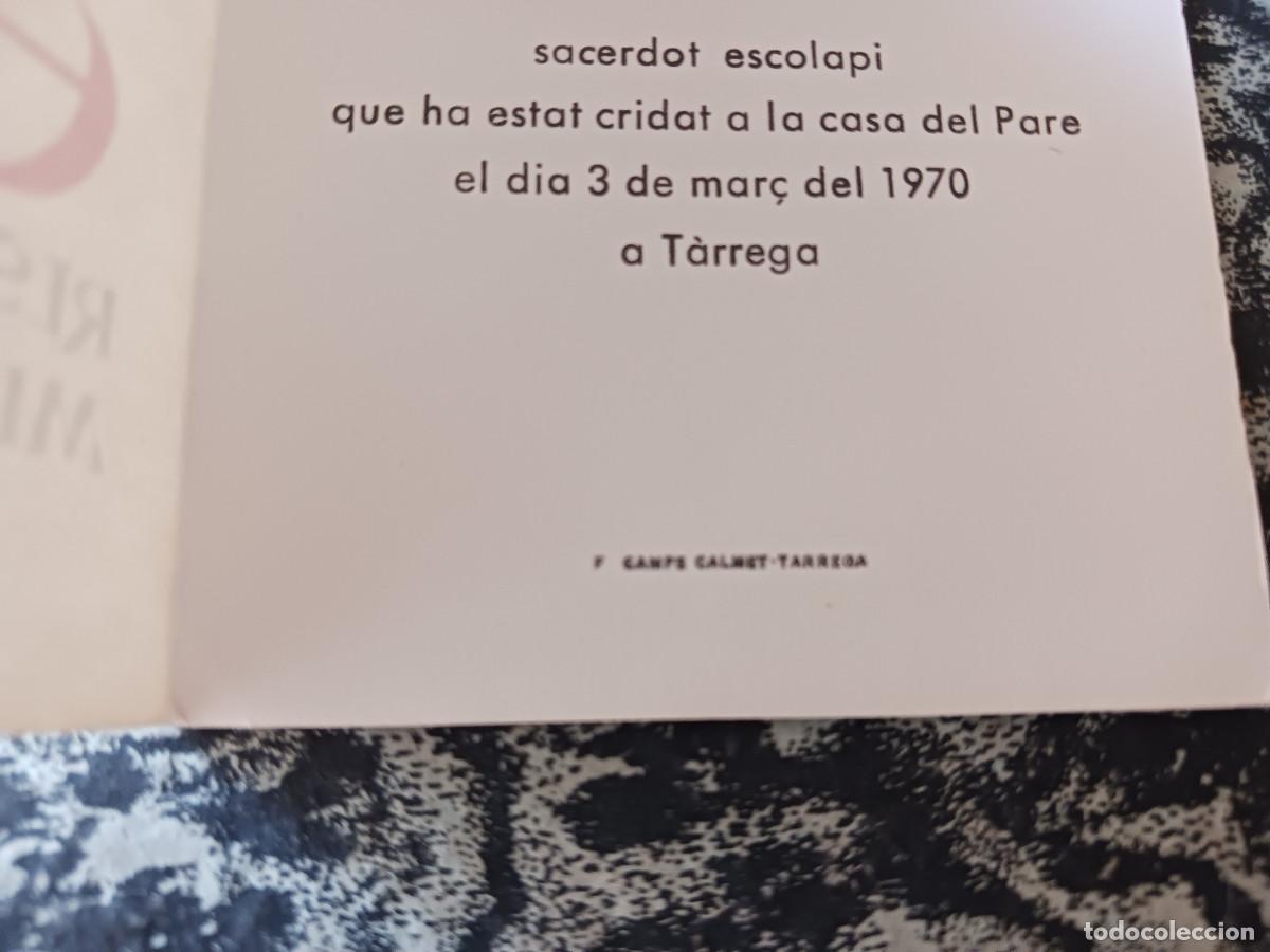 Postales: diptic, recordatori de defuncio de sacerdot escolapi a tarrega 1970 - Foto 2