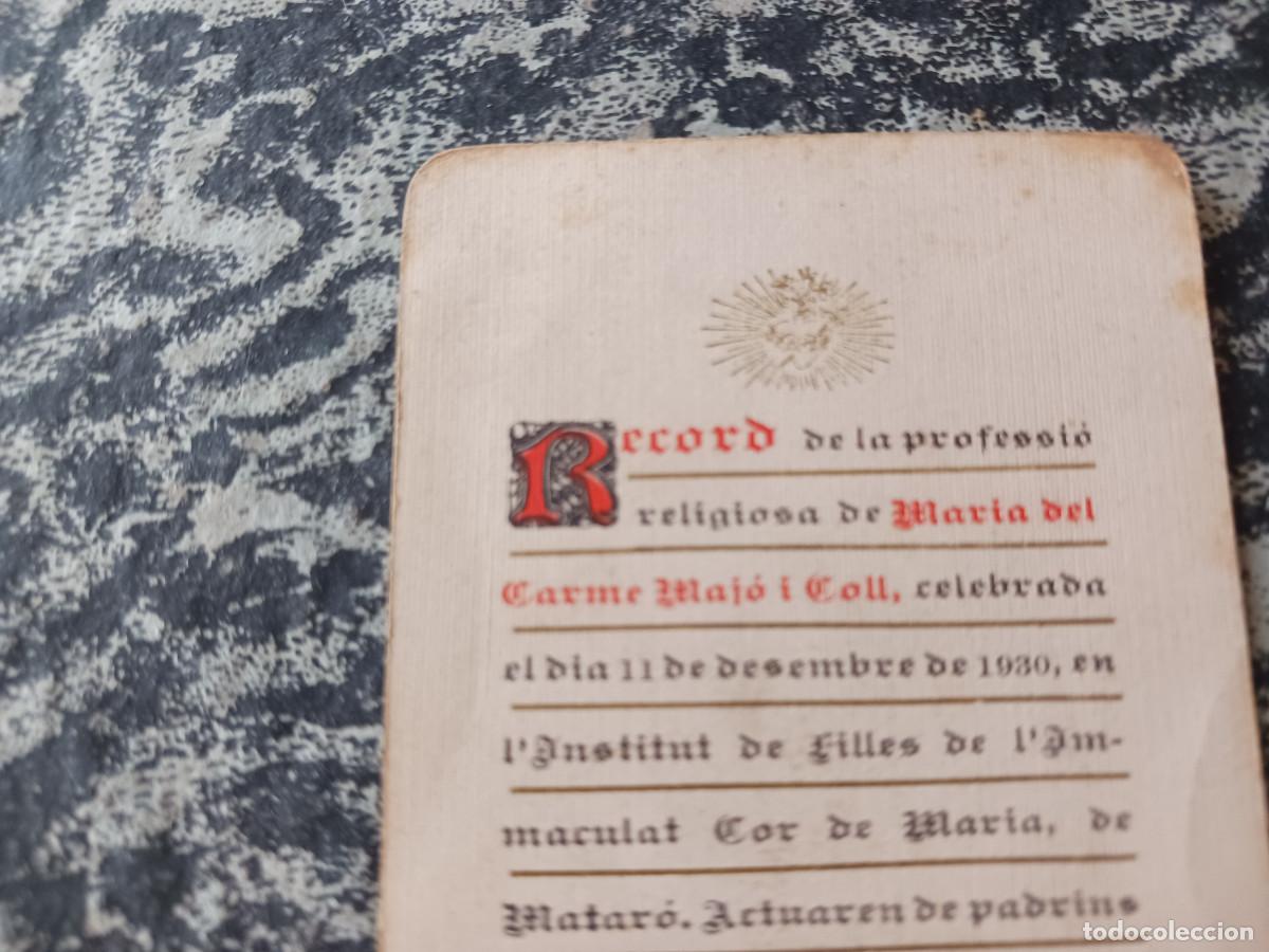 Postales: record de professio religiosa, mataro 1930 - Foto 2