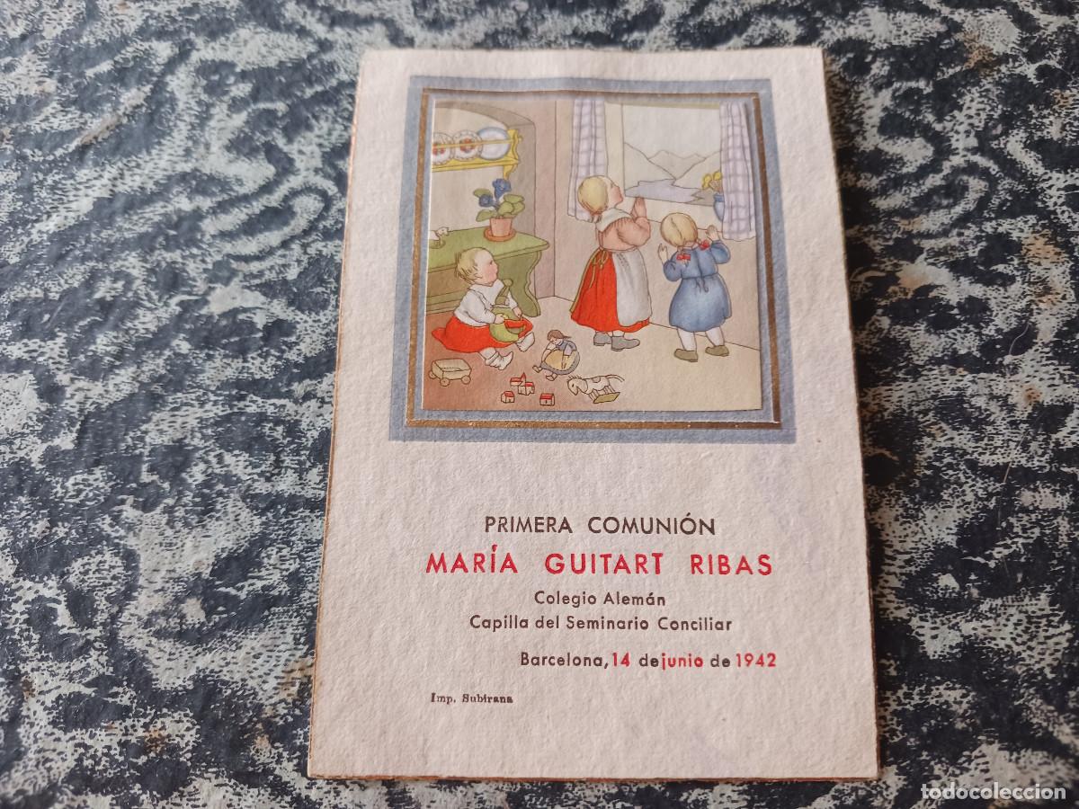Postales: recordatorio de comunion, colegio aleman de barcelona, capilla del seminario conciliar, 1942