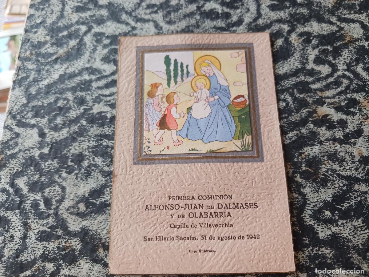 Postales: recordatorio de comunion, capilla de villaveccia, san hilario sacalm, 1942