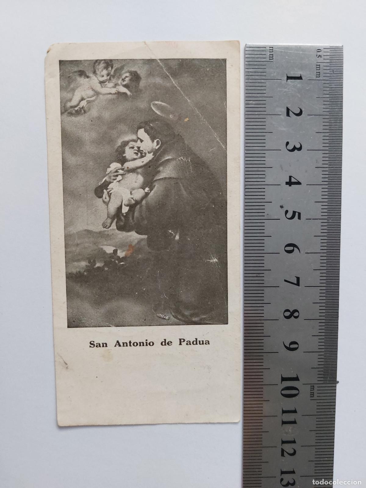 Postales: Estampa religiosa de San Antonio de Padua con el Responsorio impreso