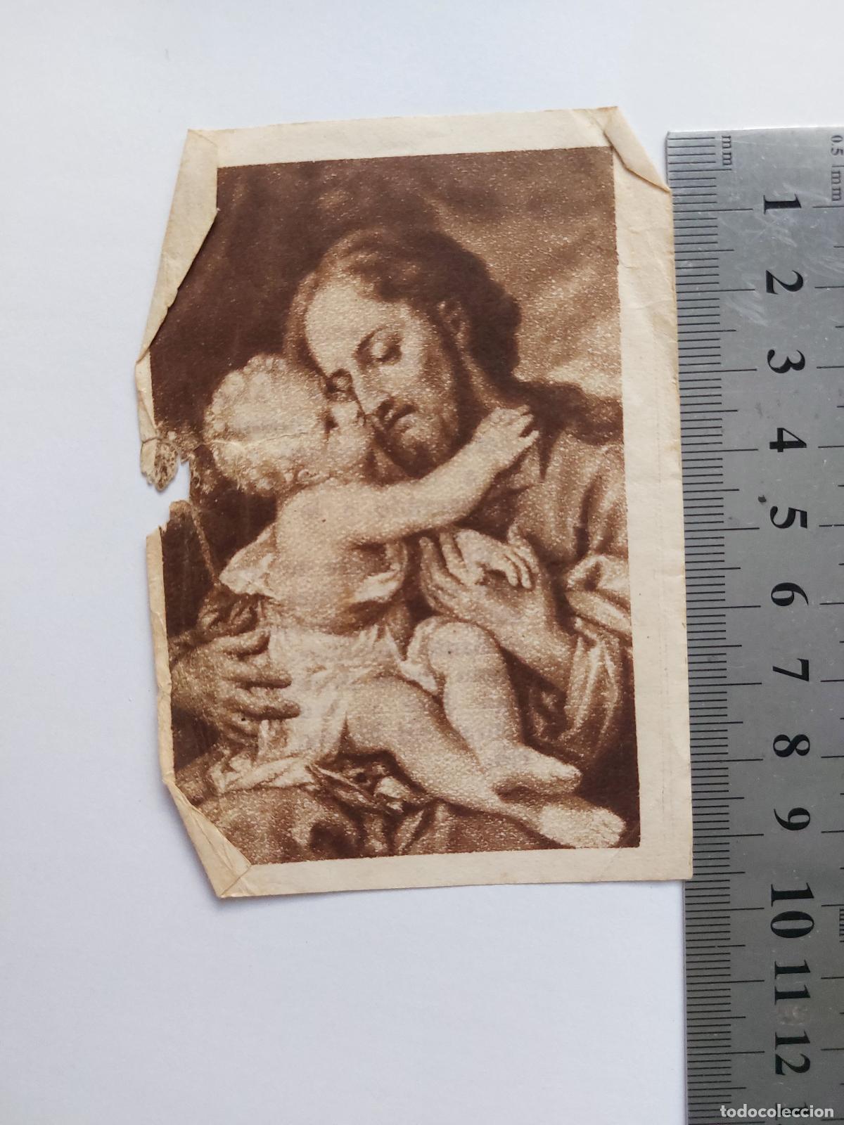 Postales: Estampa religiosa de San Jos&eacute; con el Ni&ntilde;o Jes&uacute;s