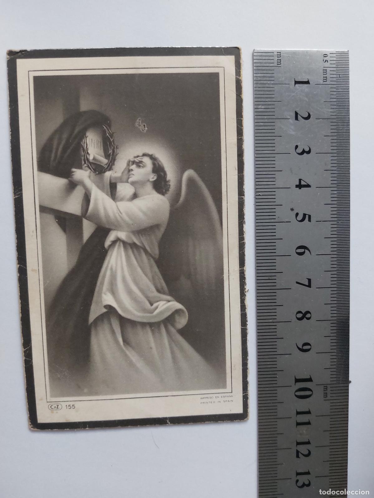 Postales: Estampa con representaci&oacute;n art&iacute;stica de Cristo y &Aacute;ngel