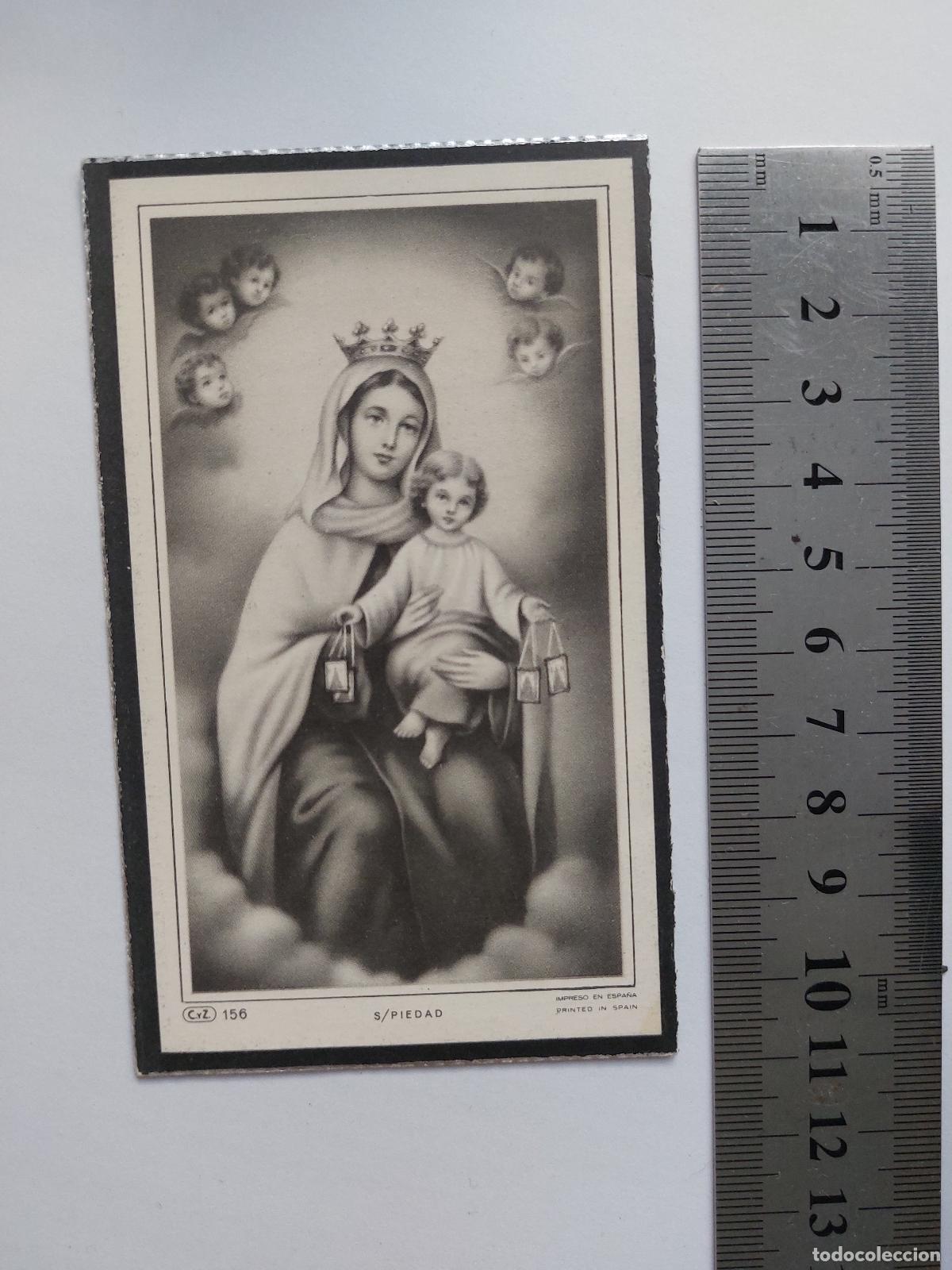 Postales: Estampa con iconograf&iacute;a religiosa de la Virgen y Jesucristo