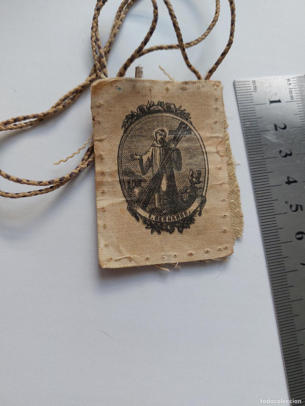 Postales: Estampa de tela escapulario de San Bernardo