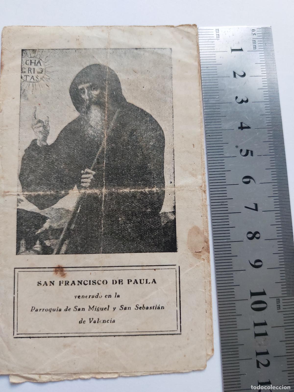 Postales: Estampa devocional de San Francisco de Paula en Valencia