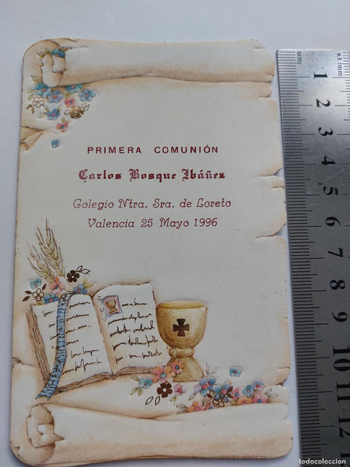 Postales: Estampa de Primera Comuni&oacute;n de Carlos Bosque Ib&aacute;&ntilde;ez en Valencia