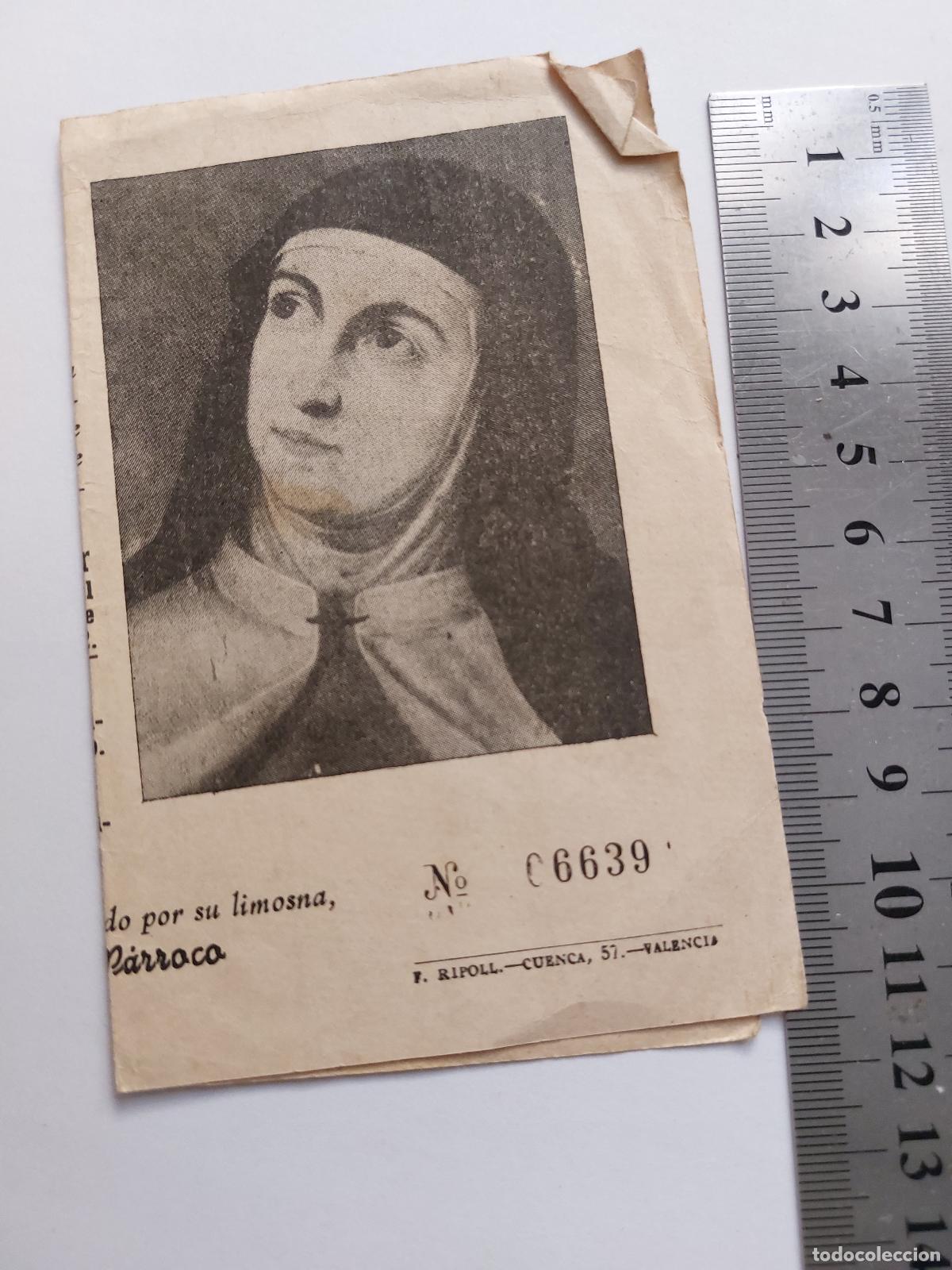 Postales: Estampa religiosa de la Parroquia Santa Teresa de Jes&uacute;s en Valencia