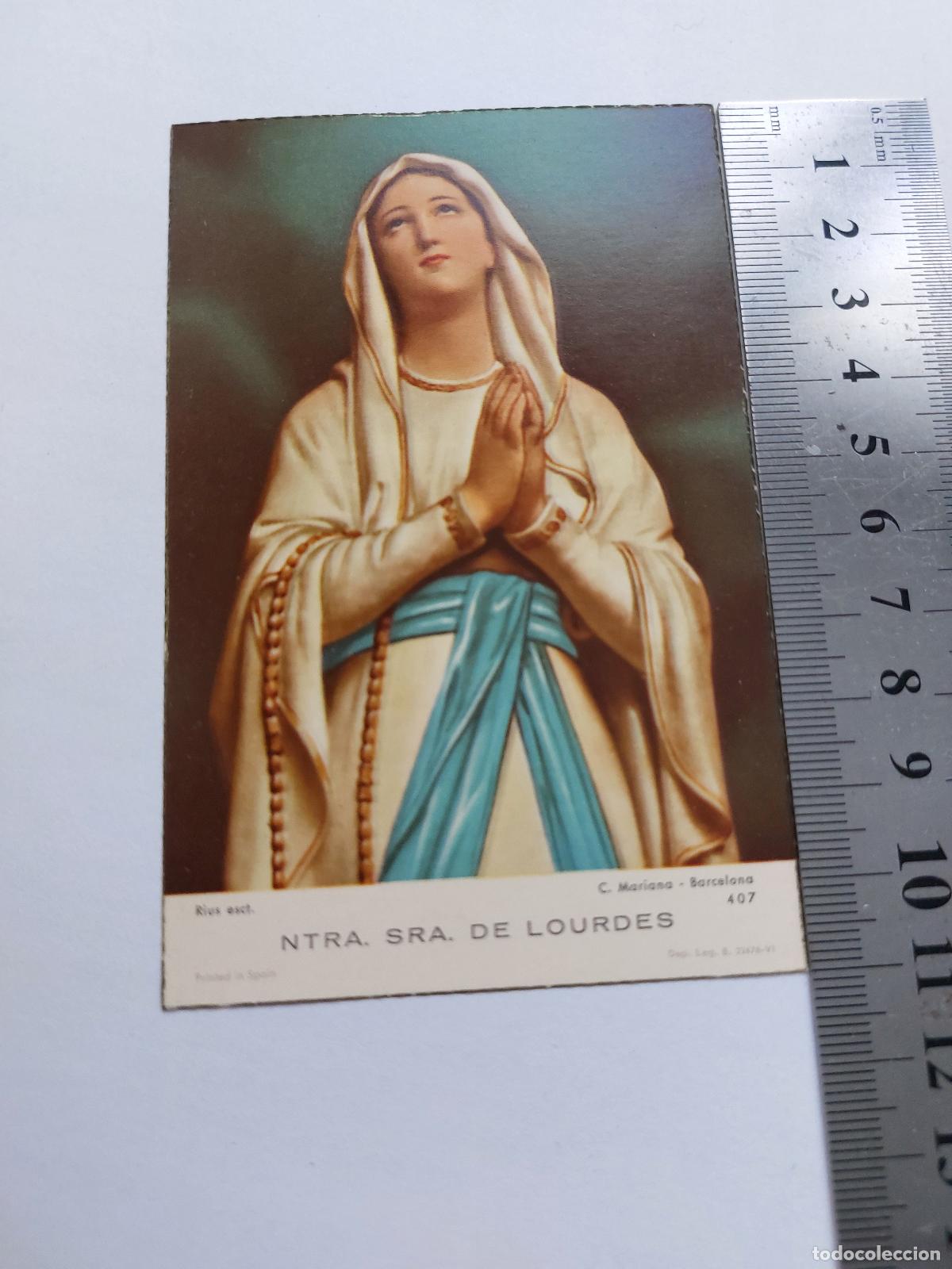 Cartes Postales: Estampa religiosa de Nuestra Se&ntilde;ora de Lourdes
