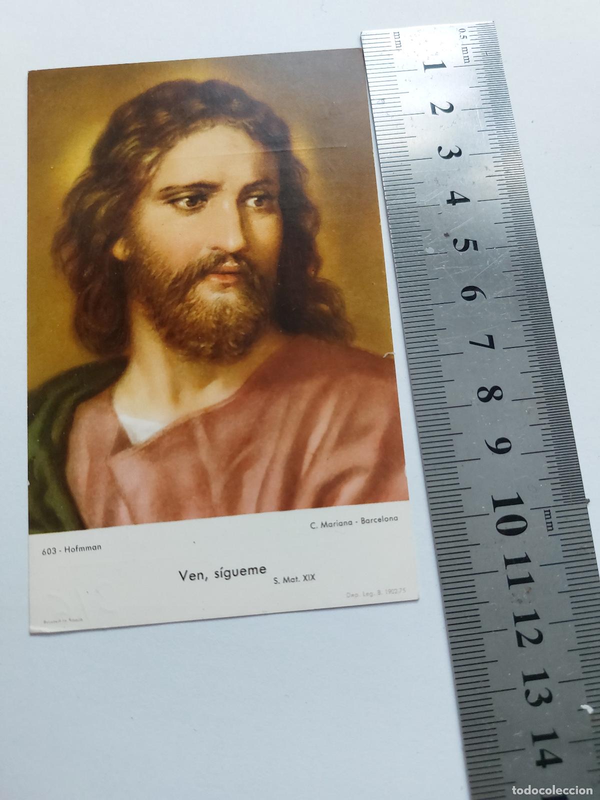 Cartes Postales: Estampa con imagen de Jesucristo titulada Ven s&iacute;gueme
