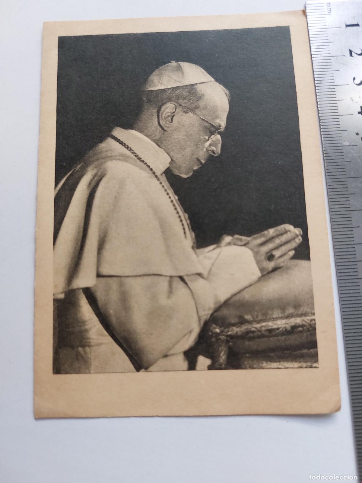 Cartes Postales: Estampa de P&iacute;o XII y Her&aacute;ldica de la Hermandad M&eacute;dico-Farmac&eacute;utica de Barcelona