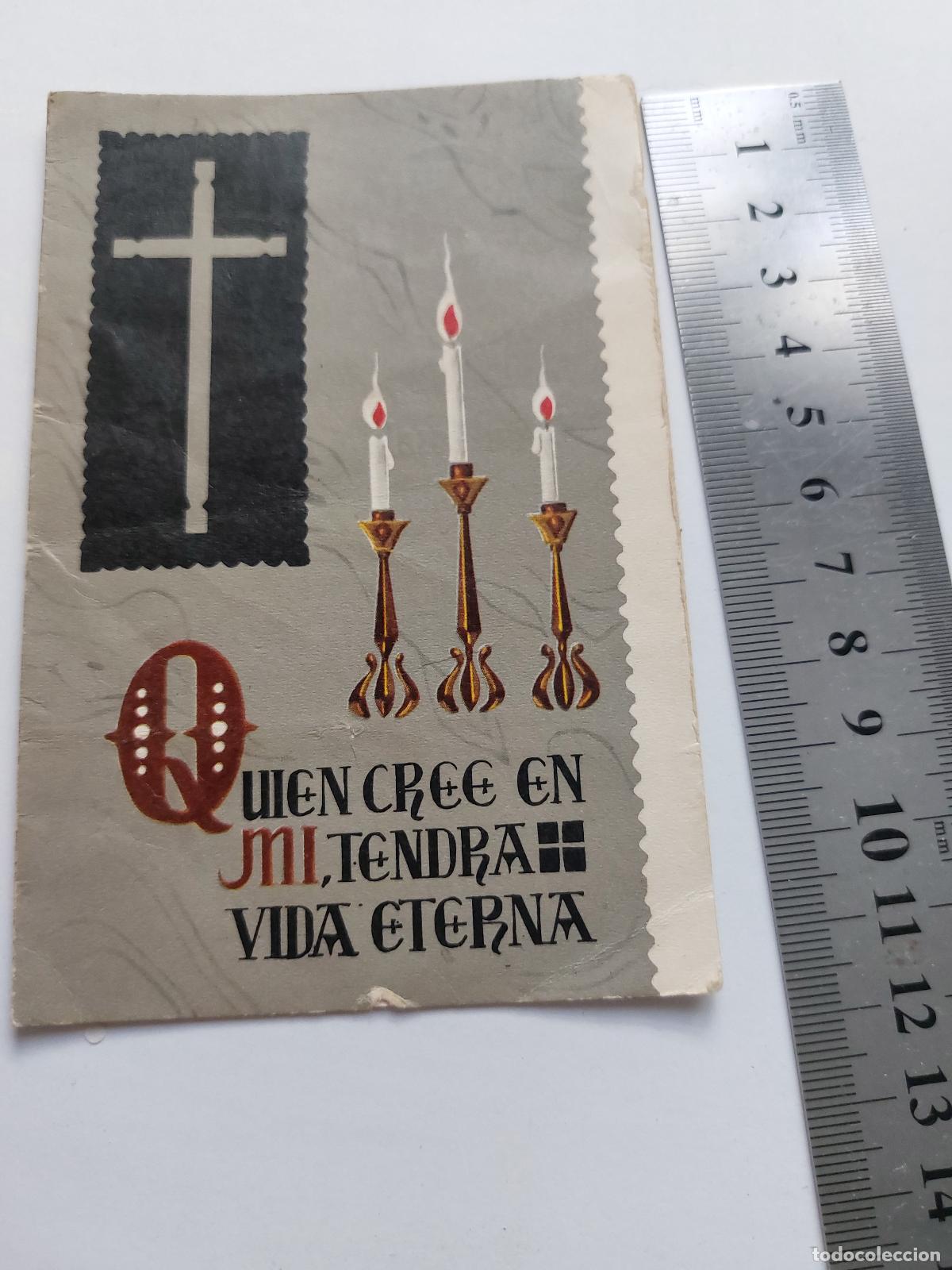 Cartes Postales: Estampa Religiosa con Motivo de Cruz y Vela