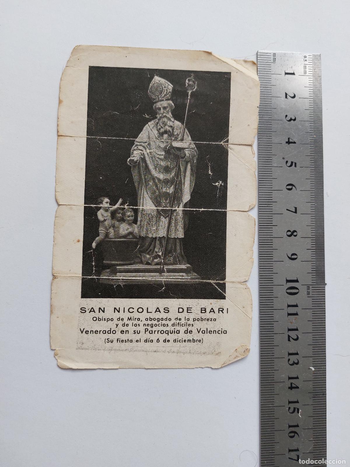 Postais: Estampa religiosa de San Nicolas de Bari de Valencia