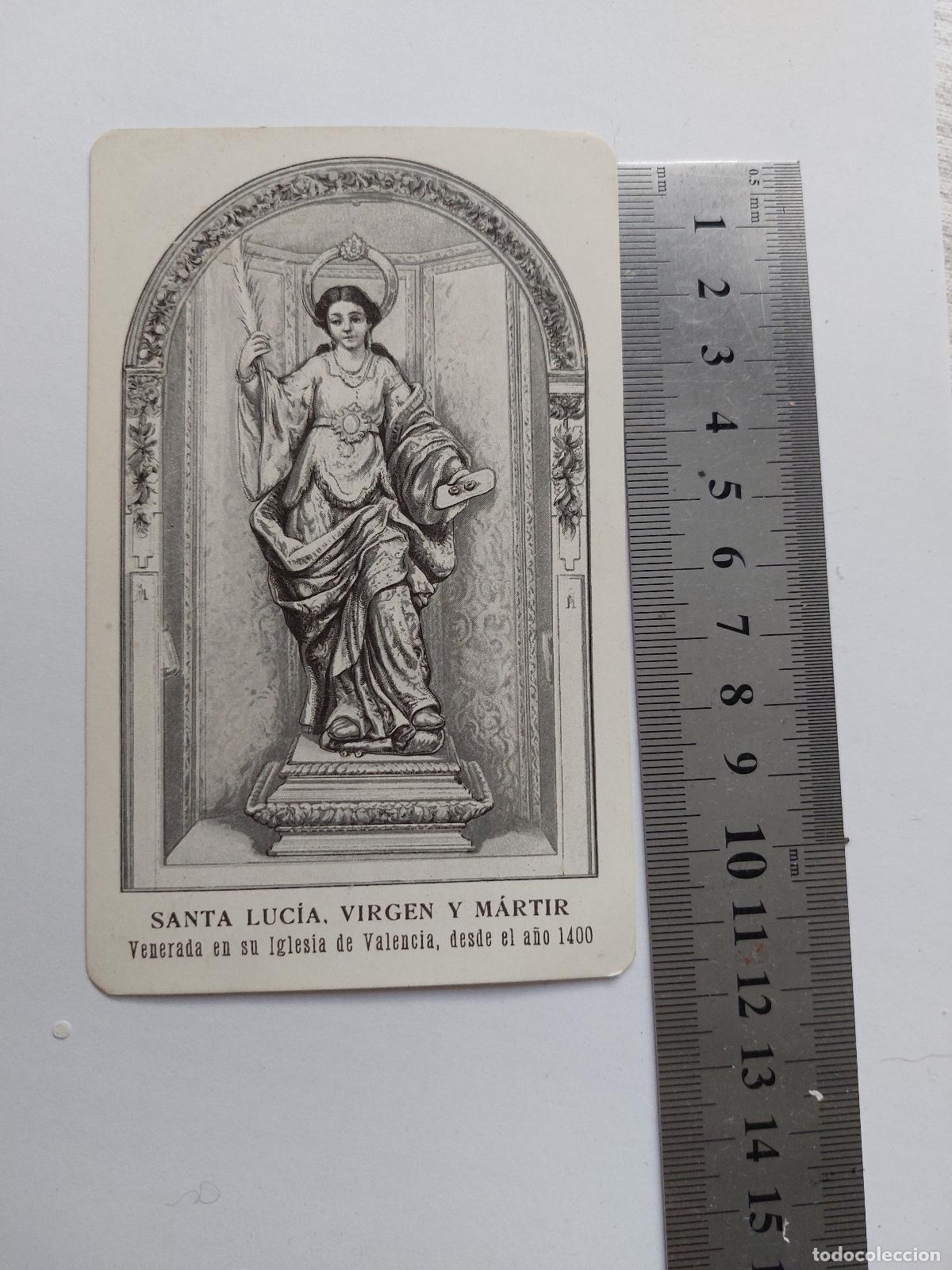 Cartoline: Estampa religiosa de Santa Luc&iacute;a venerada en Valencia