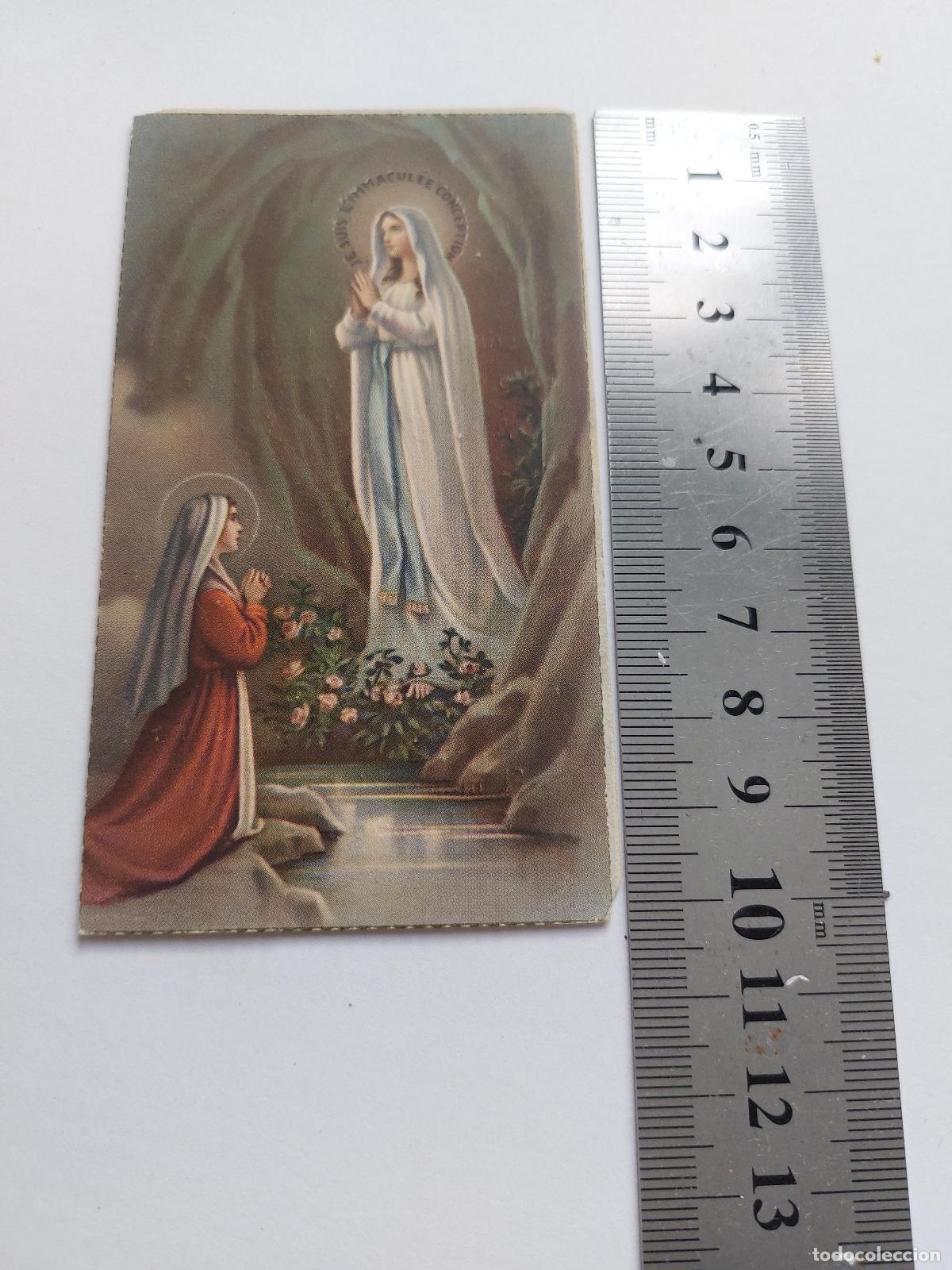 Cartoline: Estampa religiosa estampa de la Virgen de Lourdes