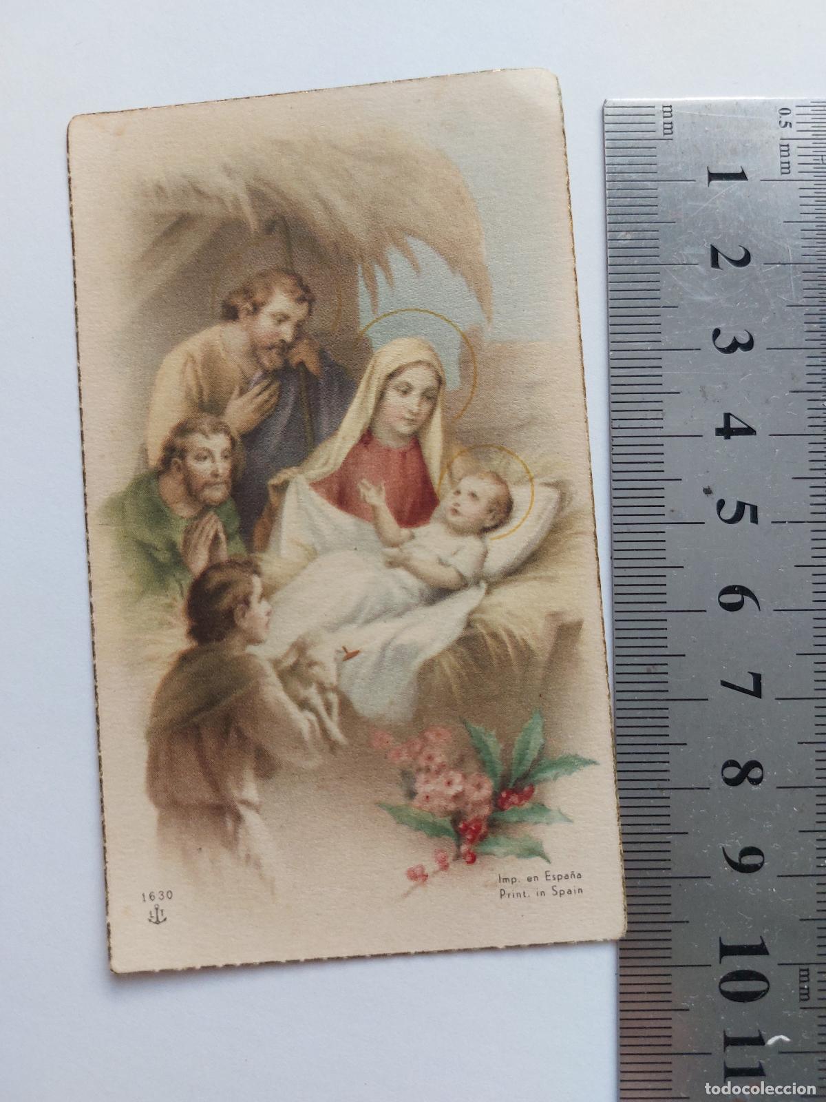 Cartoline: Estampa con ilustraci&oacute;n religiosa de la Natividad de Jes&uacute;s