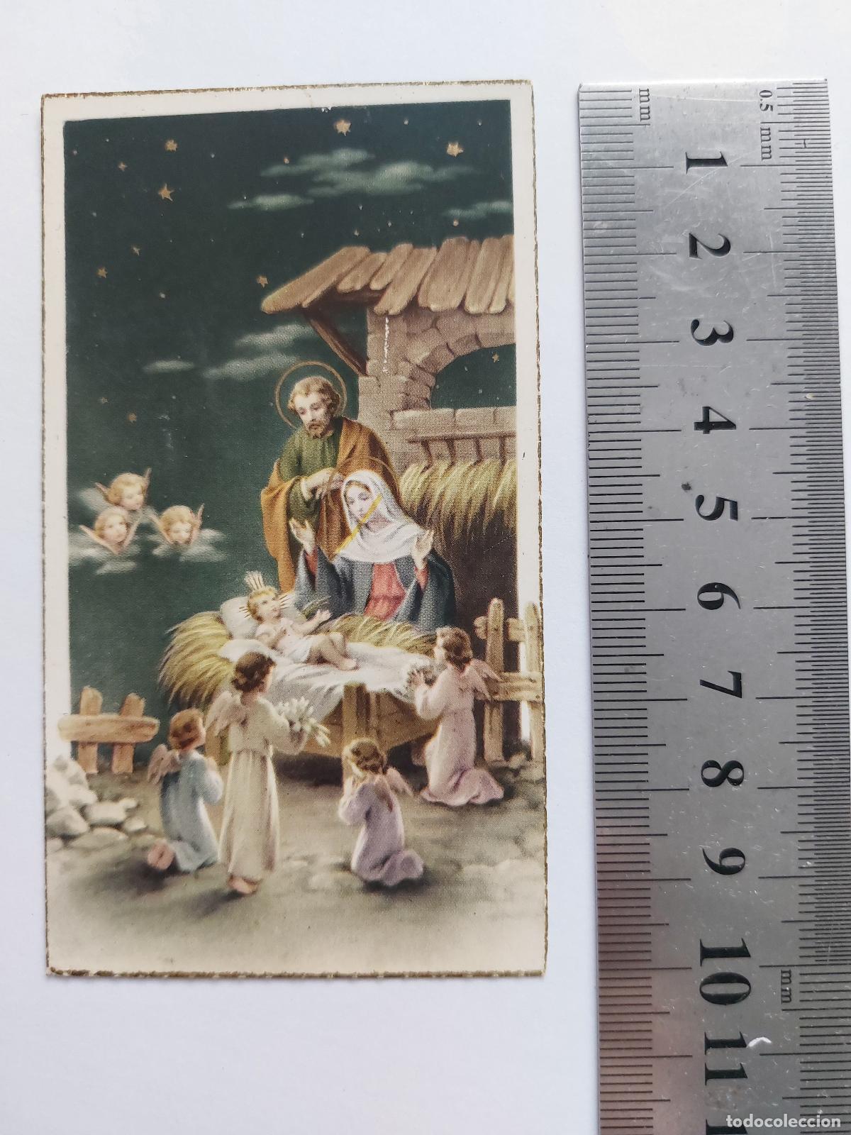 Cartoline: Estampa de arte religioso con el nacimiento de Jes&uacute;s