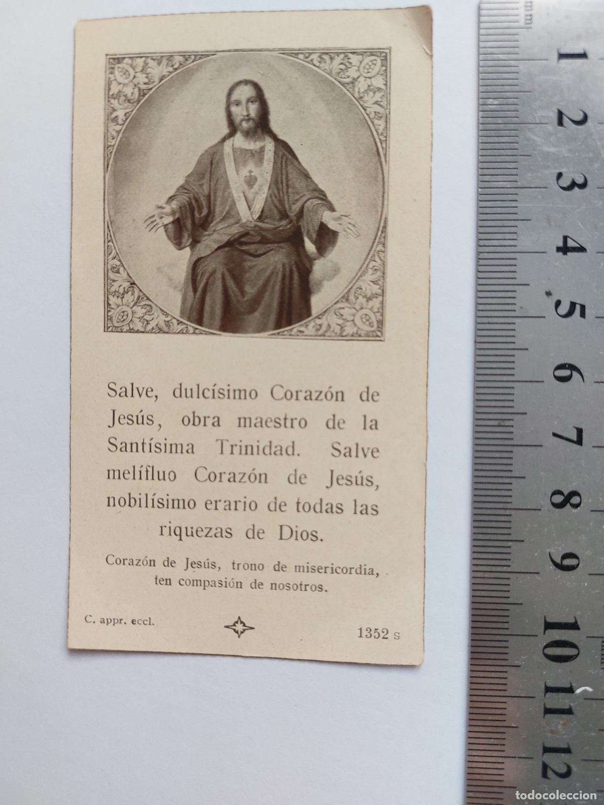 Cartoline: Estampa con imagen del Sagrado Coraz&oacute;n de Jes&uacute;s
