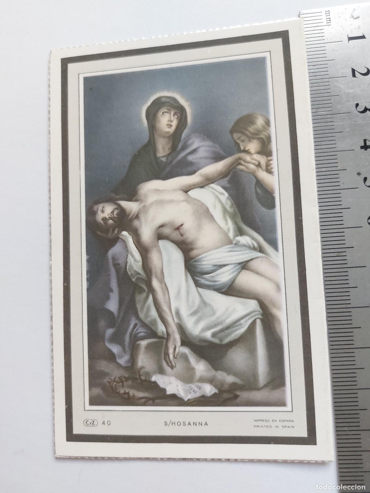 Postales: Estampa de Arte Religioso representando la Piedad y la Virgen Mar&iacute;a