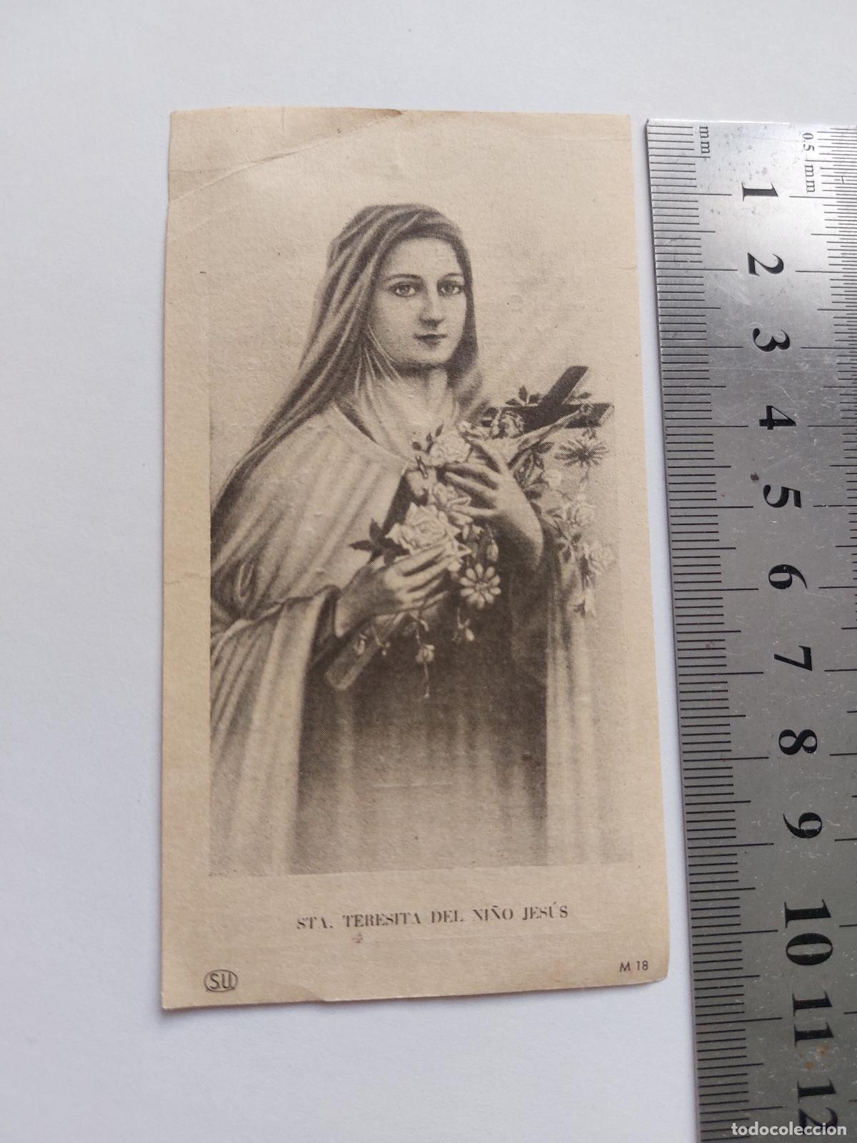 Postales: Estampa recordatorio religioso de Santa Teresita del Ni&ntilde;o Jes&uacute;s