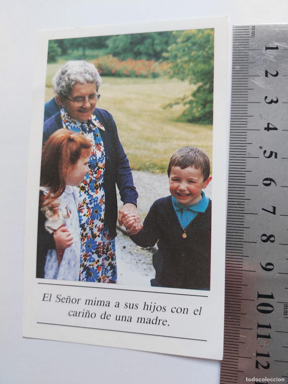 Postales: Estampa religiosa con mensaje de Salmo y ternura maternal