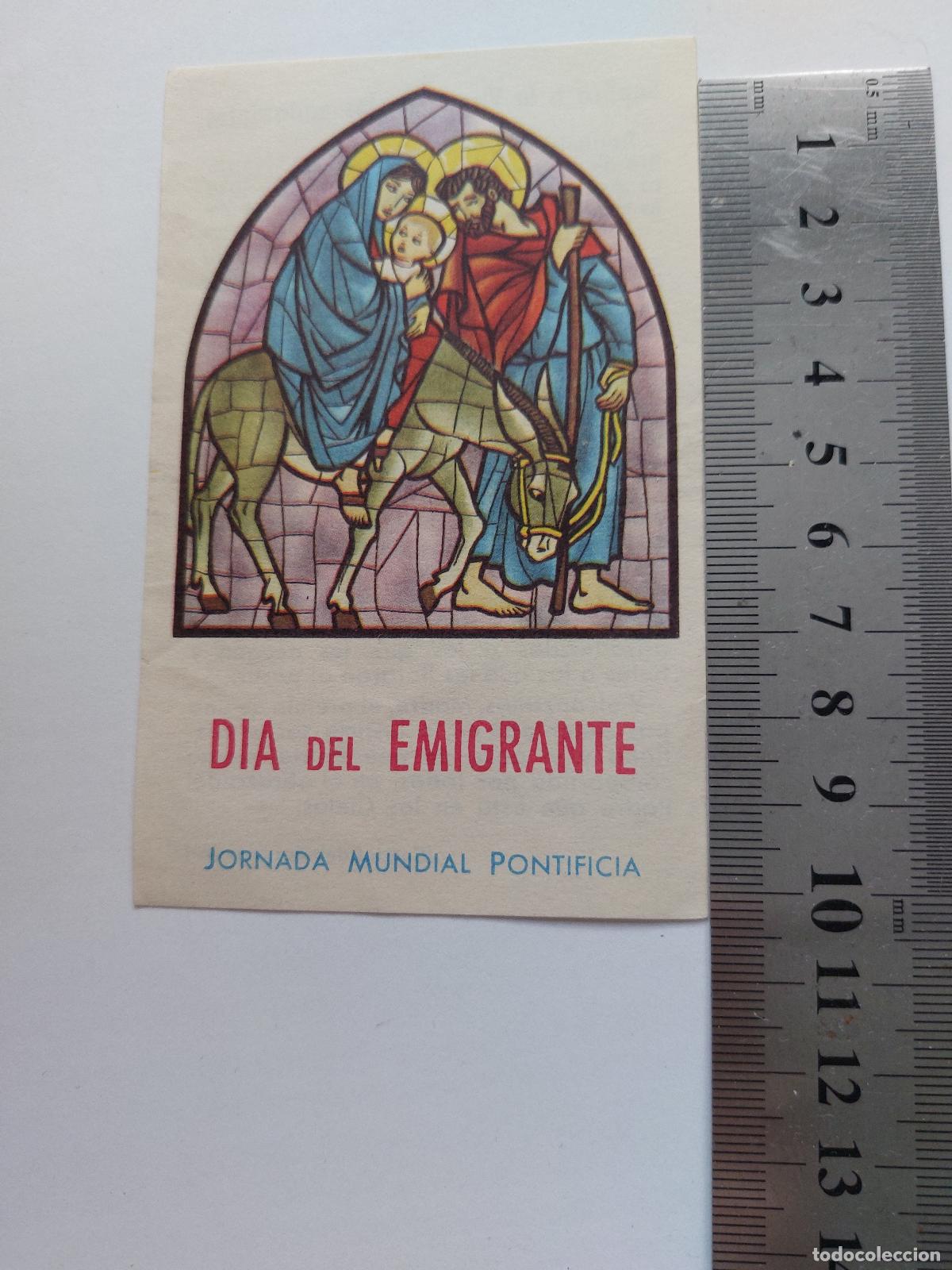 Postales: Estampa D&iacute;a del Emigrante con Oraci&oacute;n a la Virgen de los Emigrantes