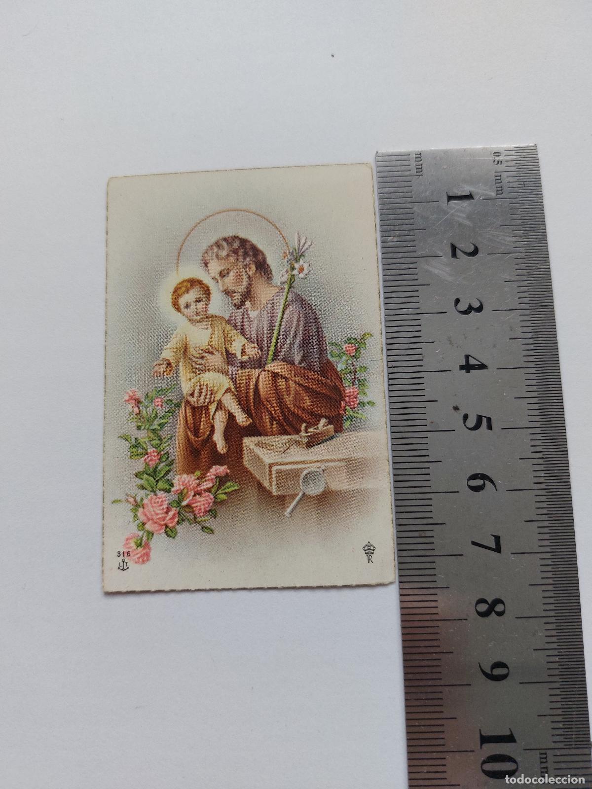 Postales: Estampa de San Jos&eacute; con el Ni&ntilde;o Jes&uacute;s