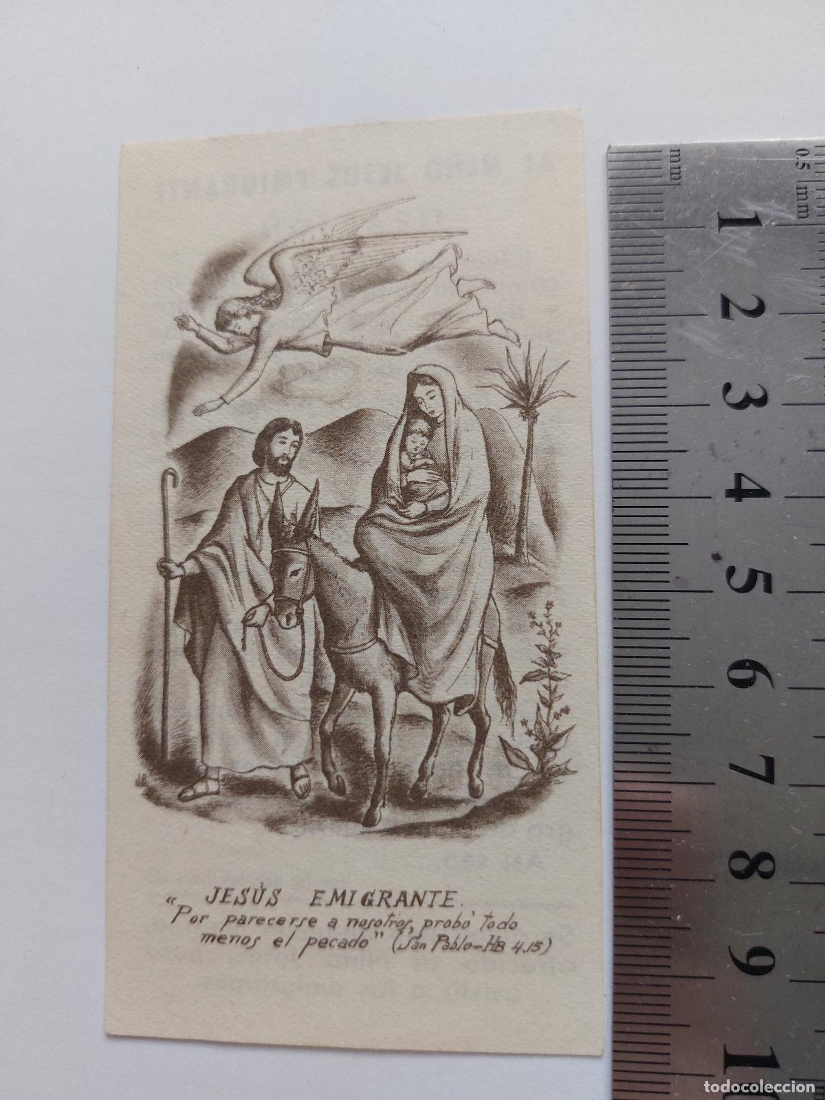 Postales: Estampa religiosa con oraci&oacute;n al Ni&ntilde;o Jes&uacute;s Emigrante