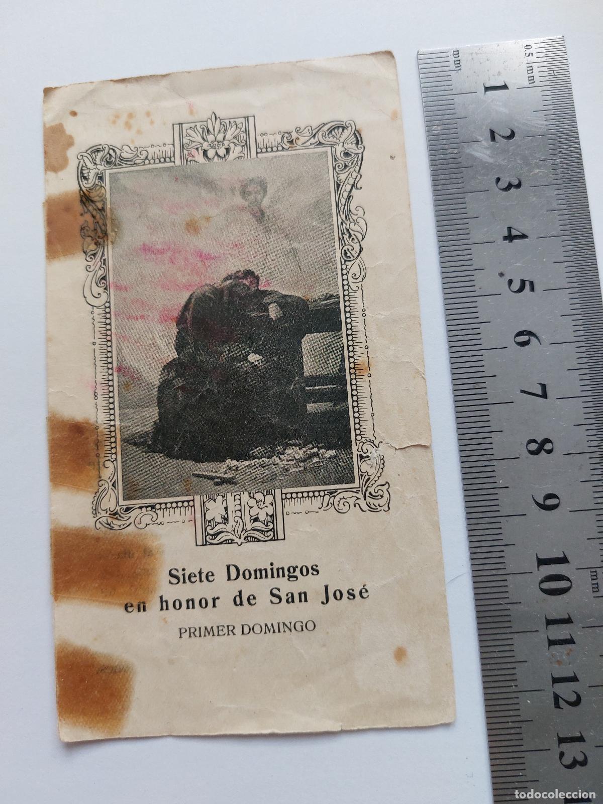 Postales: Estampa devocional en honor a San Jos&eacute; con oraci&oacute;n