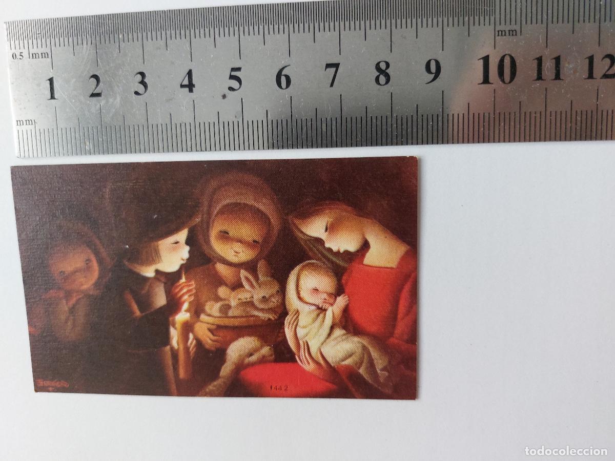 Postales: Estampa con ilustraci&oacute;n religiosa de Virgen con el ni&ntilde;o y figuras