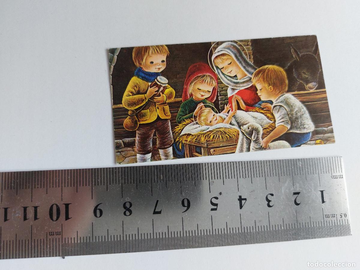 Postales: Estampa de Navidad con ilustraci&oacute;n de nacimiento de ni&ntilde;os