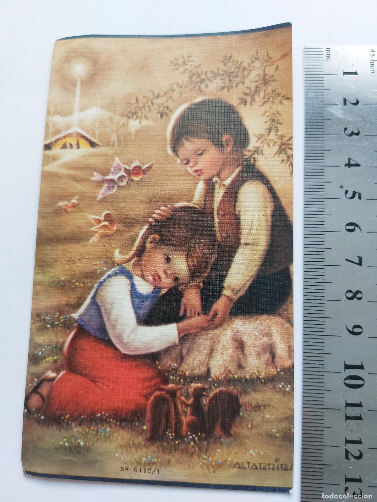 Postales: Estampa de Navidad con ilustraci&oacute;n de ni&ntilde;os y ardillas