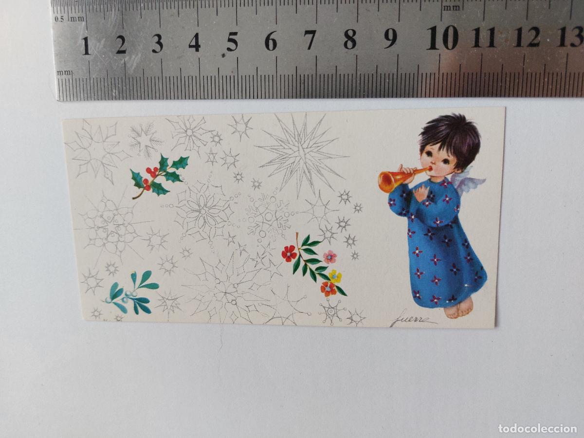 Postales: Estampa de Navidad con ilustraci&oacute;n de ni&ntilde;o &aacute;ngel