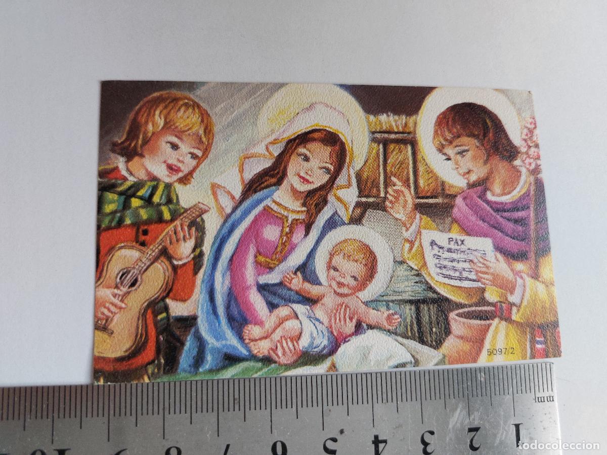 Postales: Estampa de Navidad con ilustraci&oacute;n cl&aacute;sica del Nacimiento