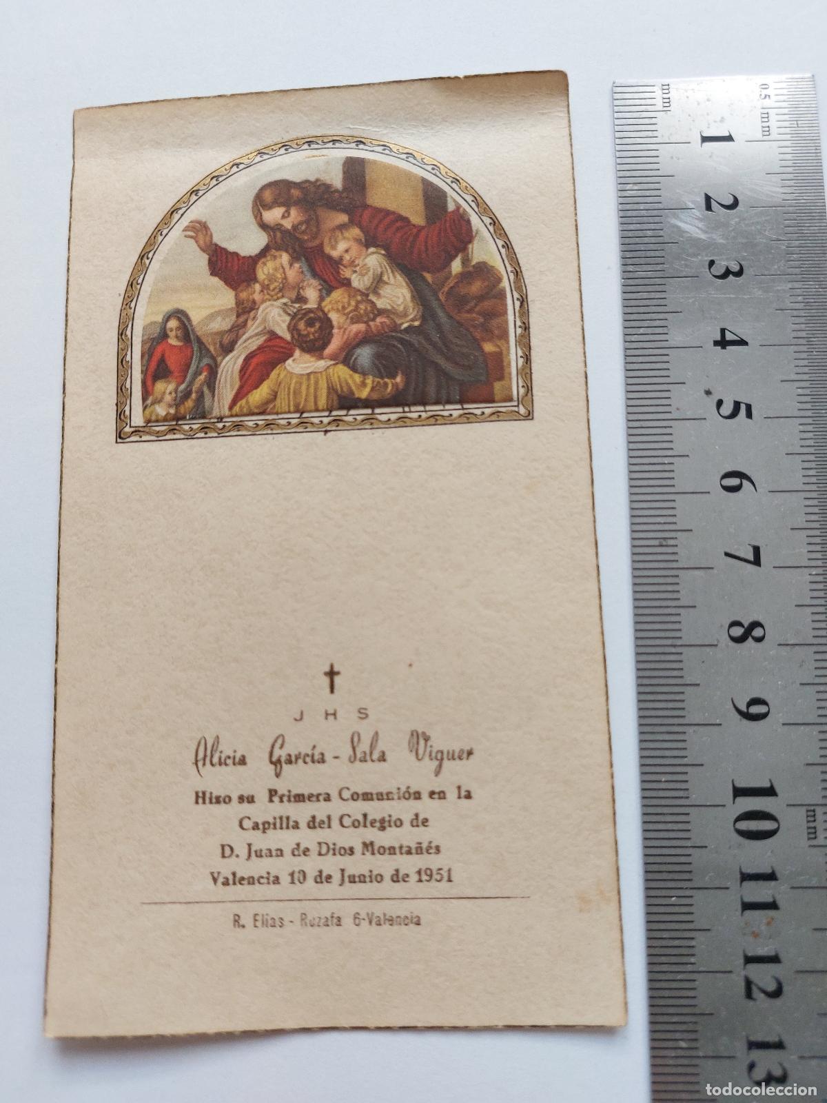 Postales: Estampa de Primera Comuni&oacute;n de Alicia Garc&iacute;a-Sala Viguer