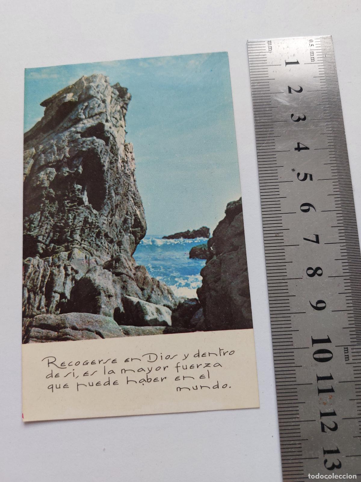 Postales: Estampa con paisaje de costa y cita espiritual